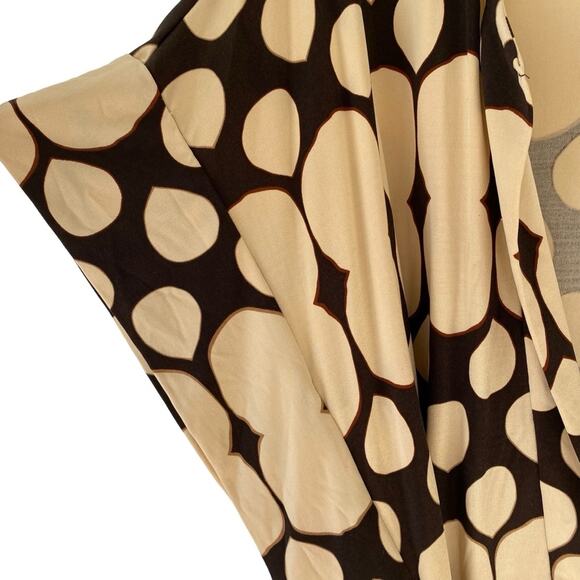 Diane Von Furstenberg Waterfall Tuvallu Chocolate Brown Tan Silk Blend Dress 8 - Picture 5 of 8